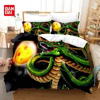 Parure de lit Dragon Ball, dessin animé japonais, housse de couette, Goku, taie d'oreiller, Double, Queen, King Size, Textile de maison pour chambre d'enfants 3