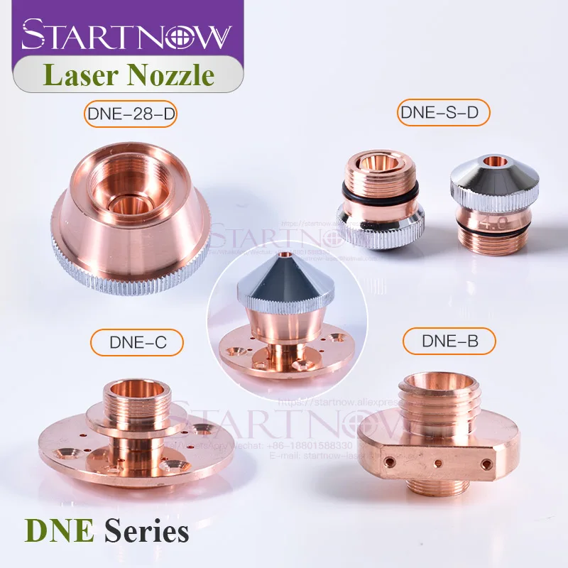 Startnow DNE Fiber Laser Nozzle And Connector Base Caliber 1.5 5.0 Metal Laser Cutting Nozzles Machine Head Holder Spare Parts
