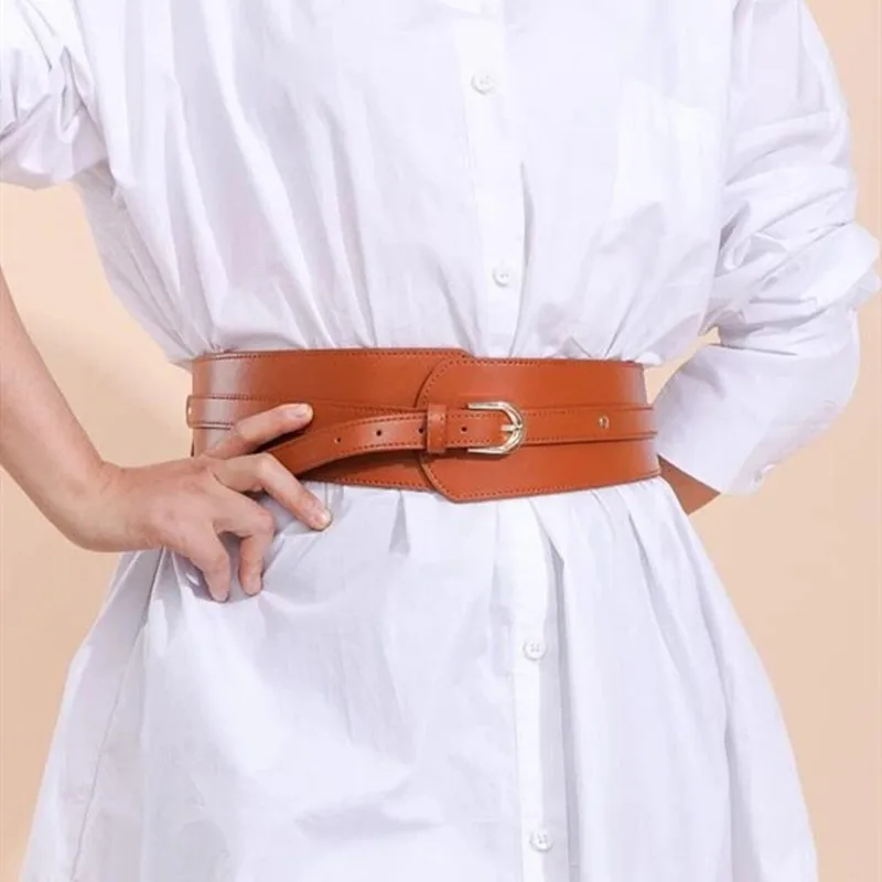 Oval Buckle Women's Belt Decorative Waist Seal with Skirt Retro Loose  Elastic Wide Belt Simple Thin Waist Ceinture Femme Luxe - AliExpress