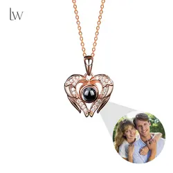 Personalized Photo Necklace - Custom Picture Pendant Jewelry (Rose Gold)