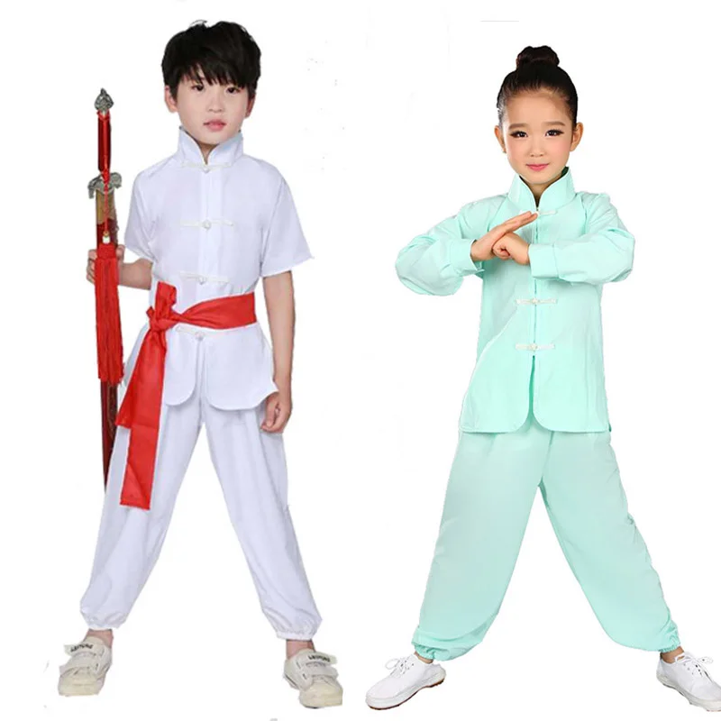 Chinese Traditional KungFu Uniform For Kid Men Women Wushu Tai Chi