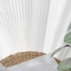 1pc Solid White Vertical Stripes Tulle Luxurious Chiffon Sheer Window Curtains for Living Room Modern Voile Organza Drapes 5