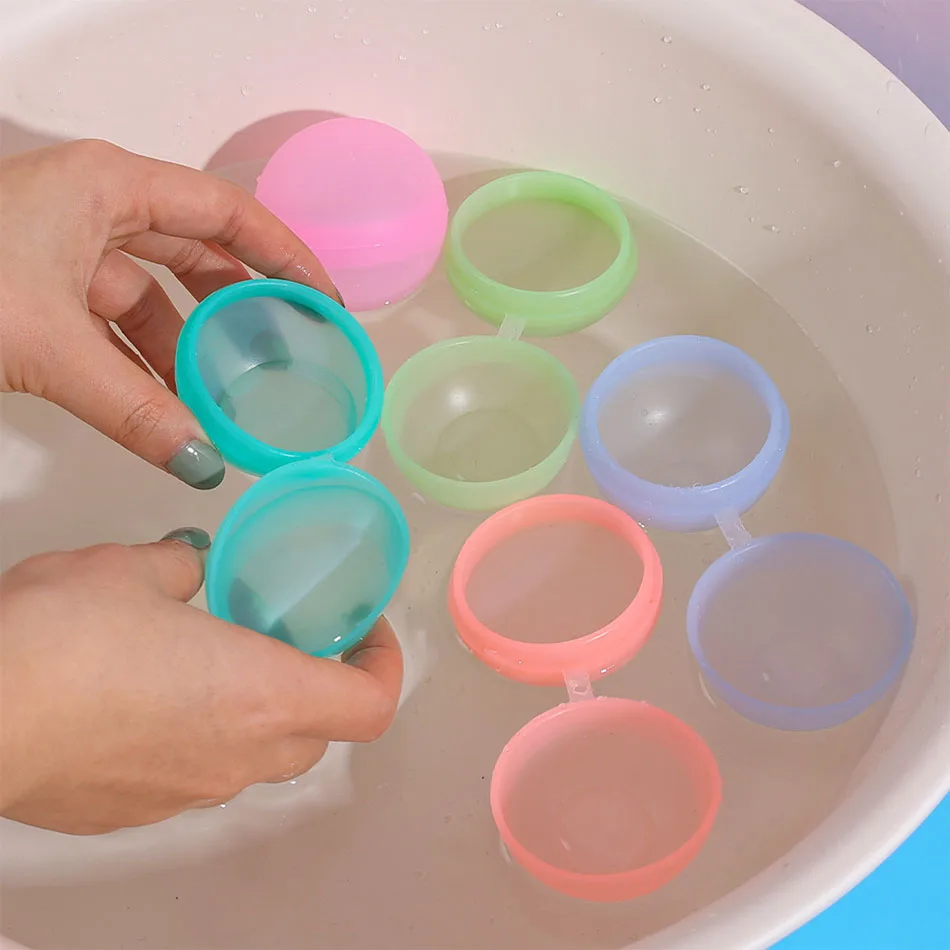 60pcs Reusable Water Fighting Balls Adults Kids Summer Swimming Pool Silicone Water Playing Toys Pool Water Bomb Balloons Games 4