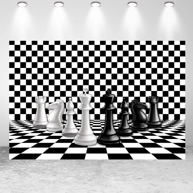 EMDSPR 7x5ft Chess Theme Backdrop Black and White Checkered Photography  Background Modern Simple Birthday Party Decor Wallpaper Banner Photo Studio