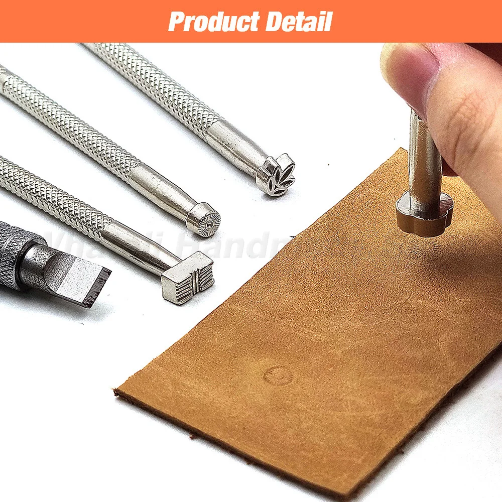 Leathercraft 안장 스탬핑 인감 가죽 조각 도구 조각 로타리 조각 칼 가죽 망치 수제 공예 DIY 도구 세트