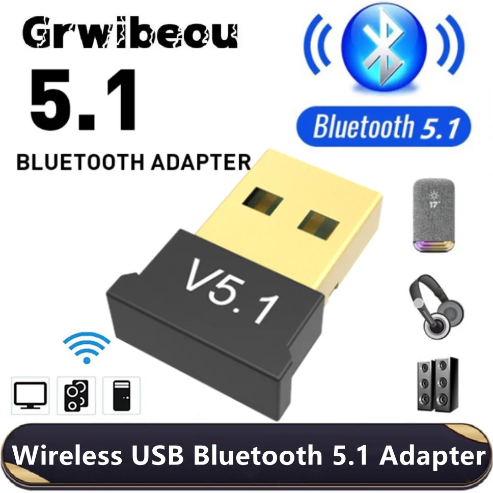 

USB Bluetooth Adapter Wireless Bluetooth 5.1 Audio Receiver Transmitter BT Adaptador for PC Speaker Mouse Music Audio Adapter