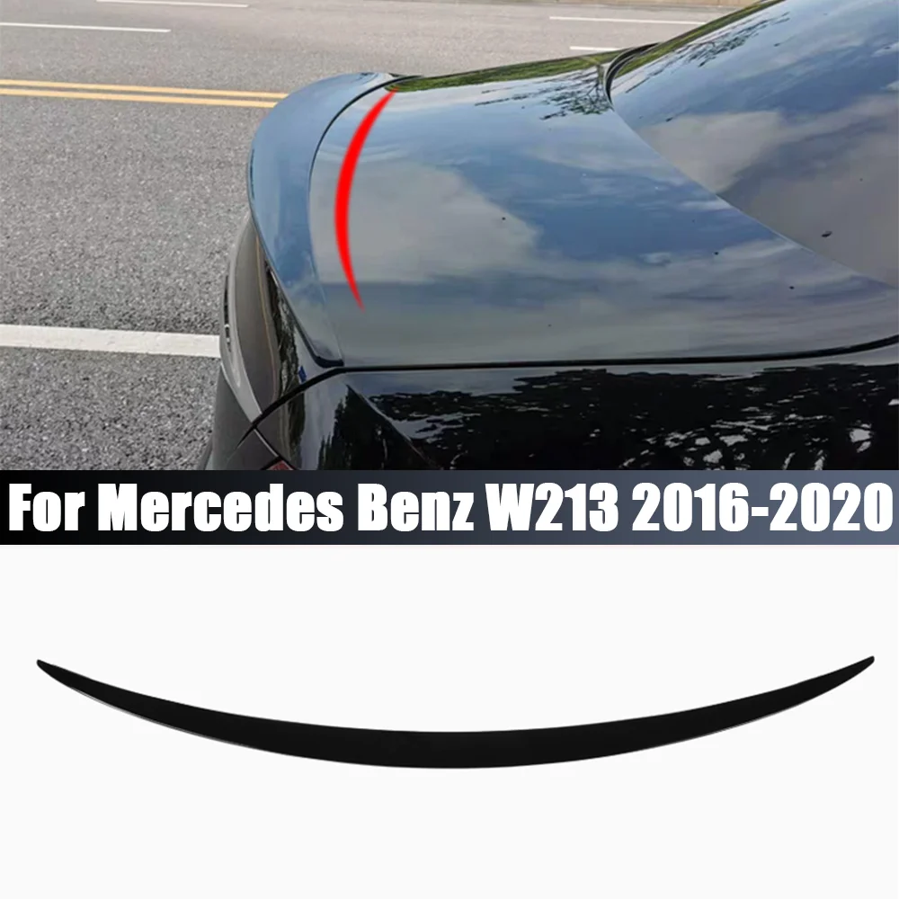 

Автомобильный задний спойлер для багажника, губа, крыло, губа, глянцевый черный спойлер для Mercedes Benz W213 E200 E260 E300 2016-2021, задний кровельный спойлер