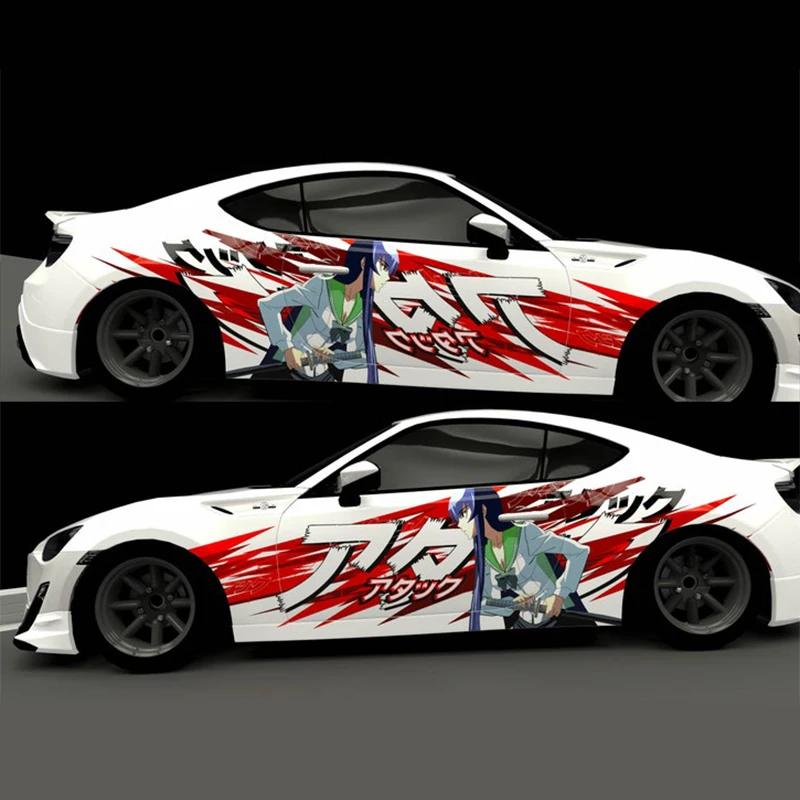 

Anime Girls Car Painting Large Vehicle Graphics Side Car Decals Universal Size Stickers Modified Packaging