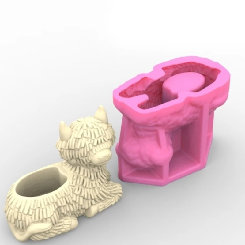 Yak Unique Flowerpot Molds Silicone Texture Perfect for Making Craft Vase