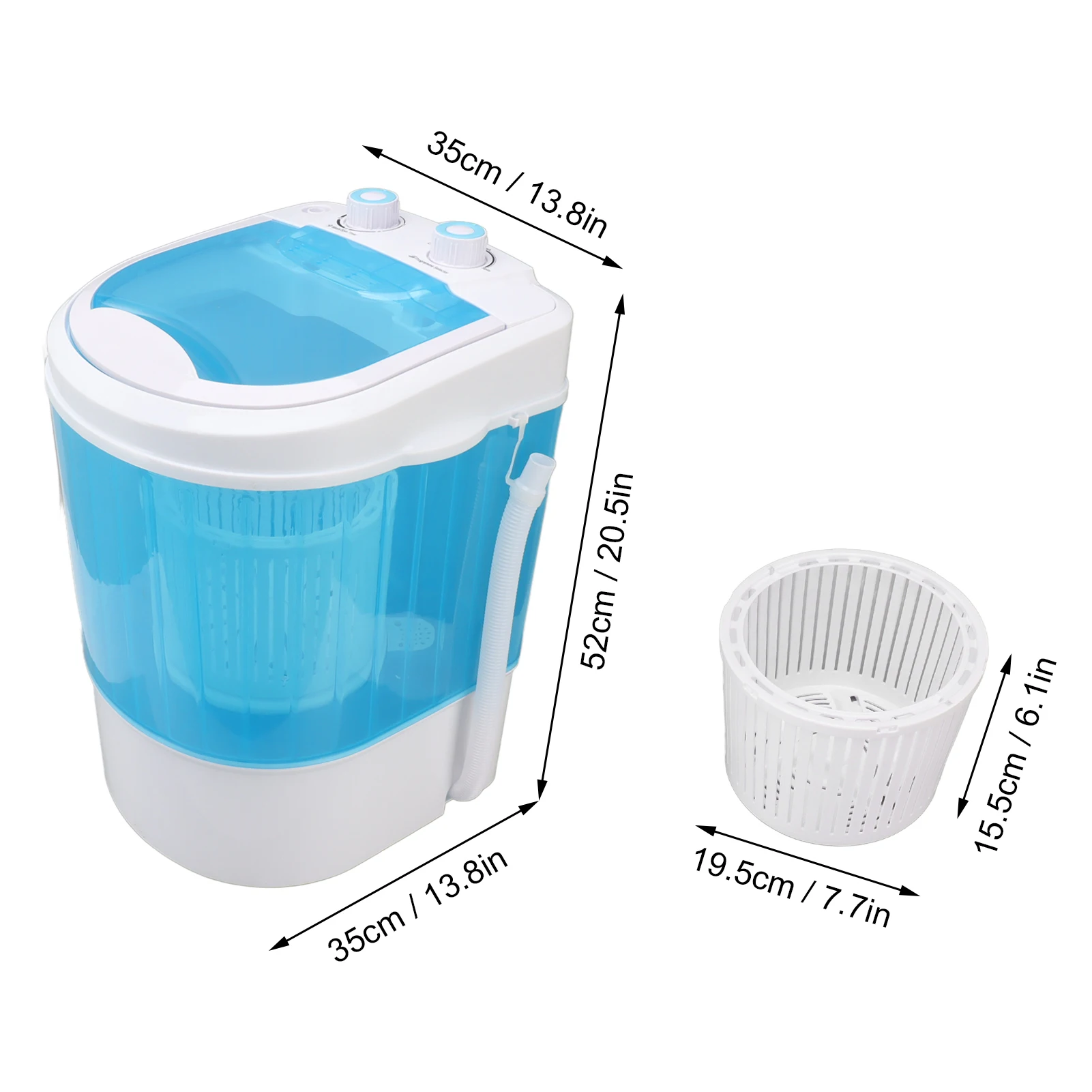 Great Choice Products 3Kg Mini Portable Washing Machine W/ Spinner Timer  Control Apartment Traveling