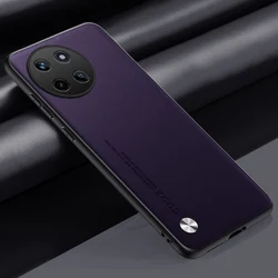 Luxury PU Leather Matte Shockproof Phone Case - Full Protection Cover for Realme 11 4G (PURPLE)