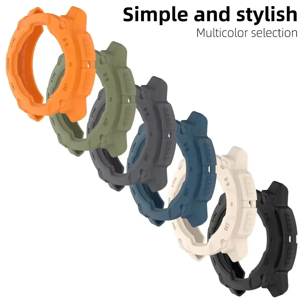 New TPU Protective Case Hollow 45/50MM Frame Bumper Anti-Scratch Screen Protector for Garmin Instinct 3 Smart Watch Accessories