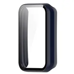 Premium Full - Edge Glass Screen Protector with Durable Case Cover (Dark Navy Blue)