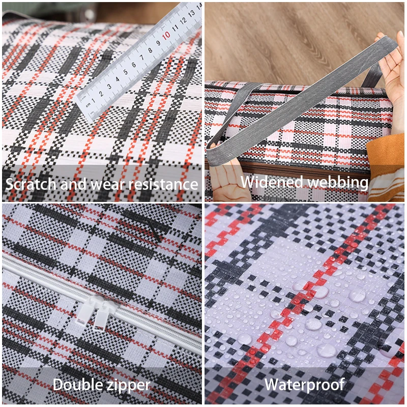 Extra large hand-held folding travel bag thickening large capacity waterproof luggage storage bag moving packing woven bag