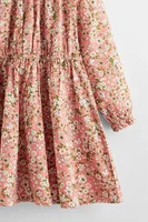 Robe à manches longues de style étranger pour filles, bord d'oreille élastique, petite fleur, douce, fraîche, printemps, automne 4