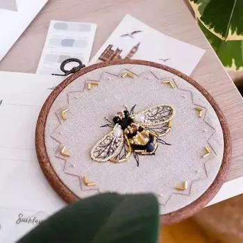 Kit de Broderie de Perles d'Insectes, Bricolage Artisanal, Dessin Animé, Point de Croix, Série d'Insectes, Ensemble de Motifs Gravés 1