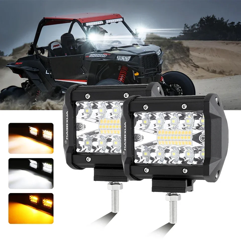 AUXBEAM Ambra 4" LED Pods Luci Da Lavoro Spot Fuoristrada Guida Camion - Foto 10