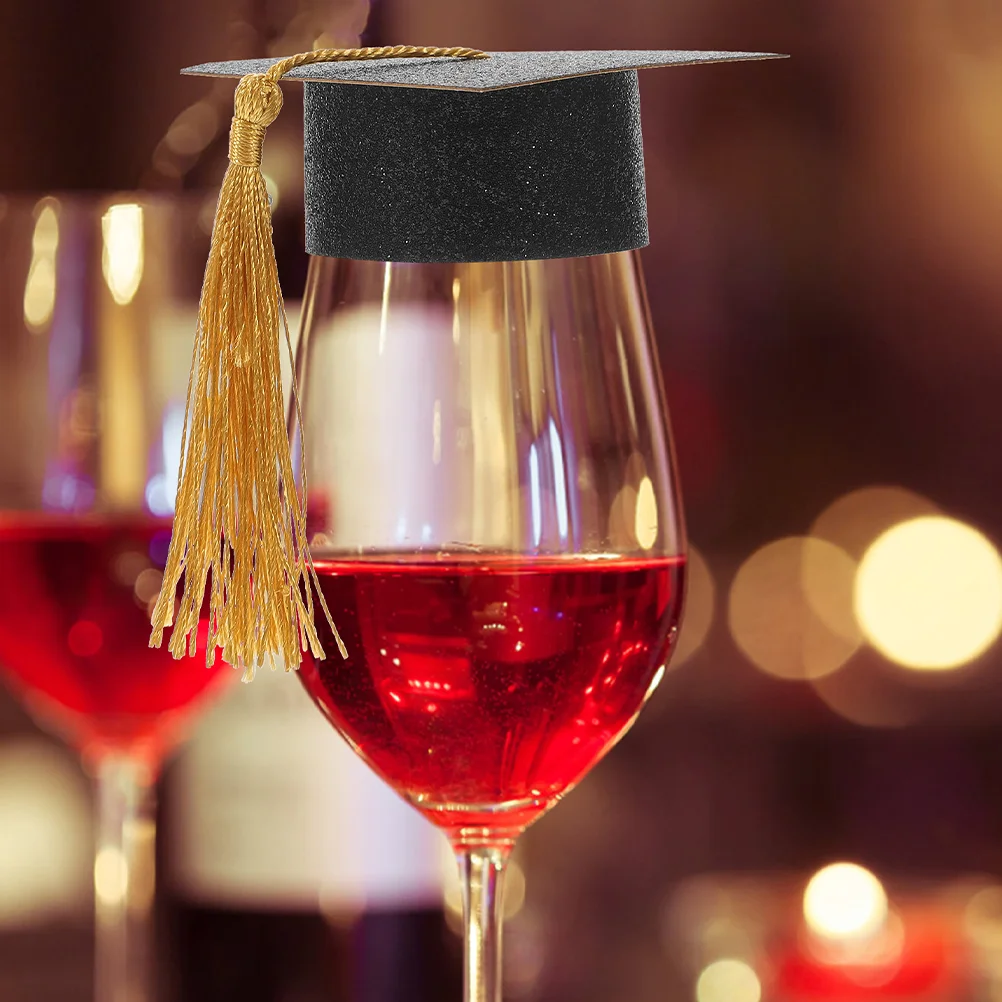 

Party Cup Lid Graduation Hat Goblet Caps Beverage Decor Tiny Hats Supplies Decorations