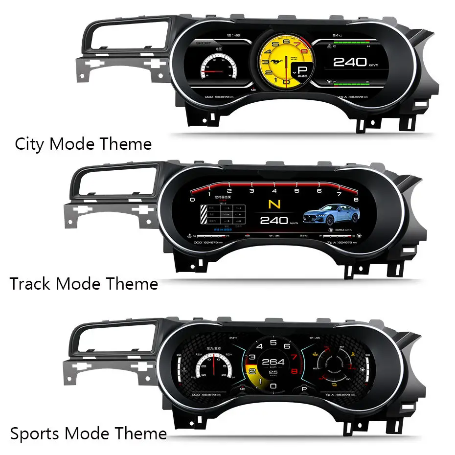 COHO Para Ford Mustang 2015-2023 Panel de instrumentos LCD con pantalla de alta definición de 15.6 pulgadas. 3