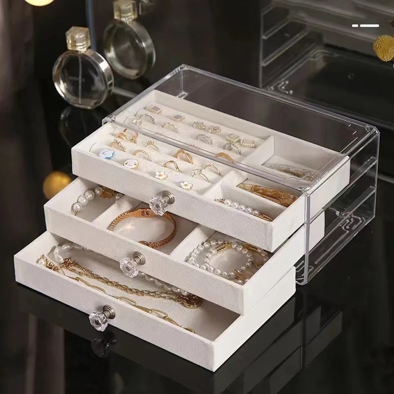 & Simple Fashion Acrylic Drawer Type Jewelry Storage Box, Suitable For All Kinds Of Jewelry Storage And Storage.
