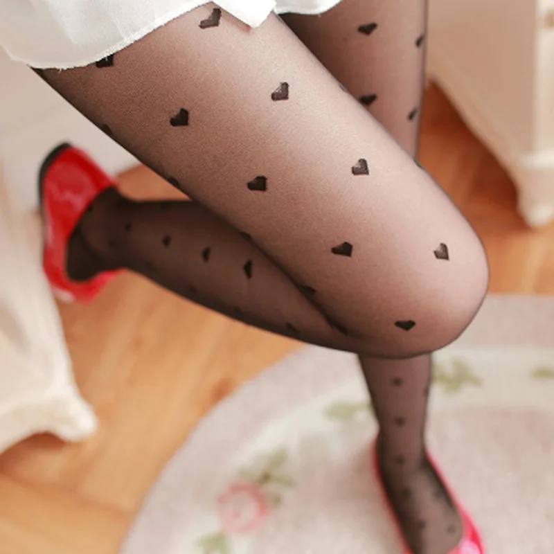 

Core-spun Silk Japanese Jacquard Pantyhose Love Ultra-thin Pantyhose Stockings