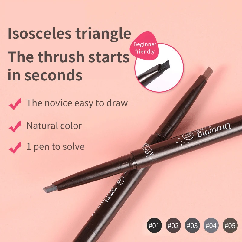 

5 Colors Double Heads Automatic Eyebrow Pencil Waterproof Long-Lasting Natural Not Easy To smudge Eyebrow Brush Makeup Cosmetics