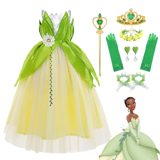 Robe Cosplay princesse Tiana Disney la princesse et la grenouille,  vêtements de jeu de rôle de
