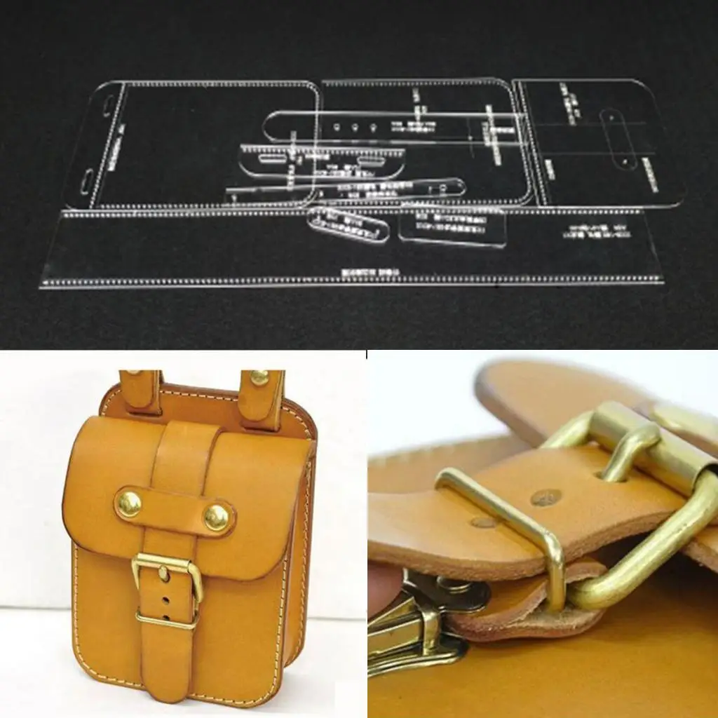 9pcs Acrylic Clear Template for Belt Waist Bag Holder Leathercraft Pattern