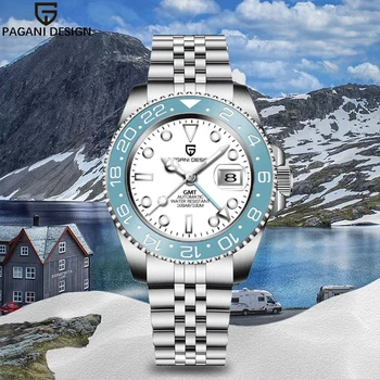 2024 New PAGANI DESIGN GMT 40mm  Men Mechanical Watch Sapphire Glass Top Brand 100M Waterproof Watch Fashion Men reloj hombre