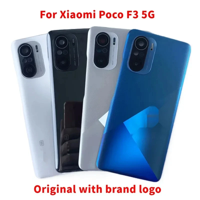 

For Xiaomi Poco F3 5G Battery Cover Rear Housing Case Back Battery Door Replacement With Camera Lens