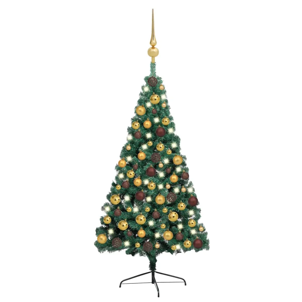 Half artificial Christmas tree with LED green balls cm big Christmas