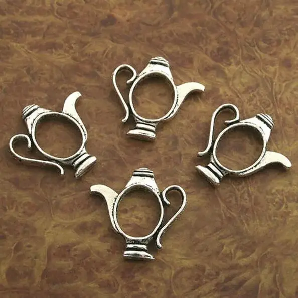 

20pcs Tibetan Silver nice teapot design spacer frame X0250