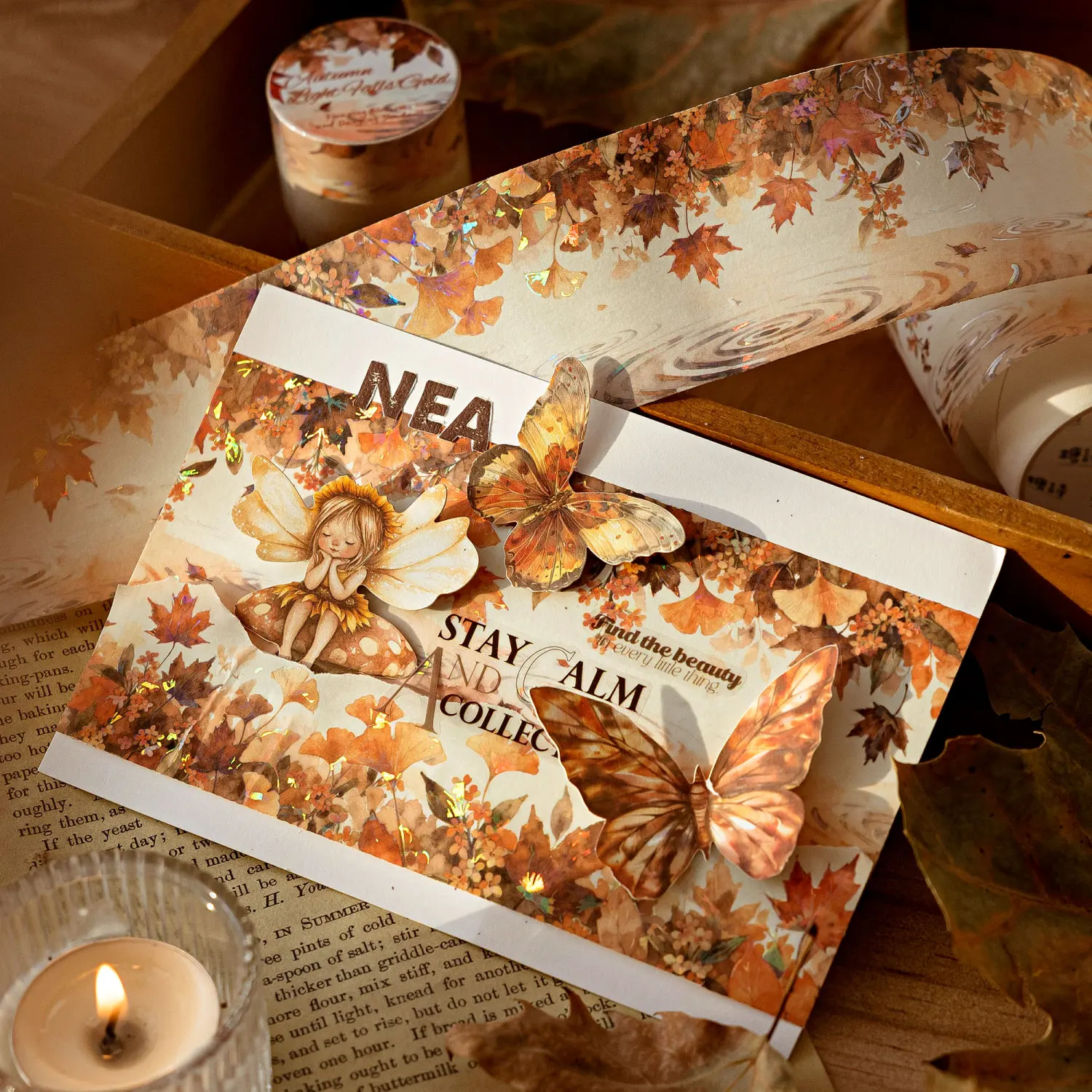 DIY 저널, 사진 프레임 콜라주, 스크랩북 재료, 휴대폰 케이스 장 꽃무늬 태슬 테마 와시 테이프 1롤