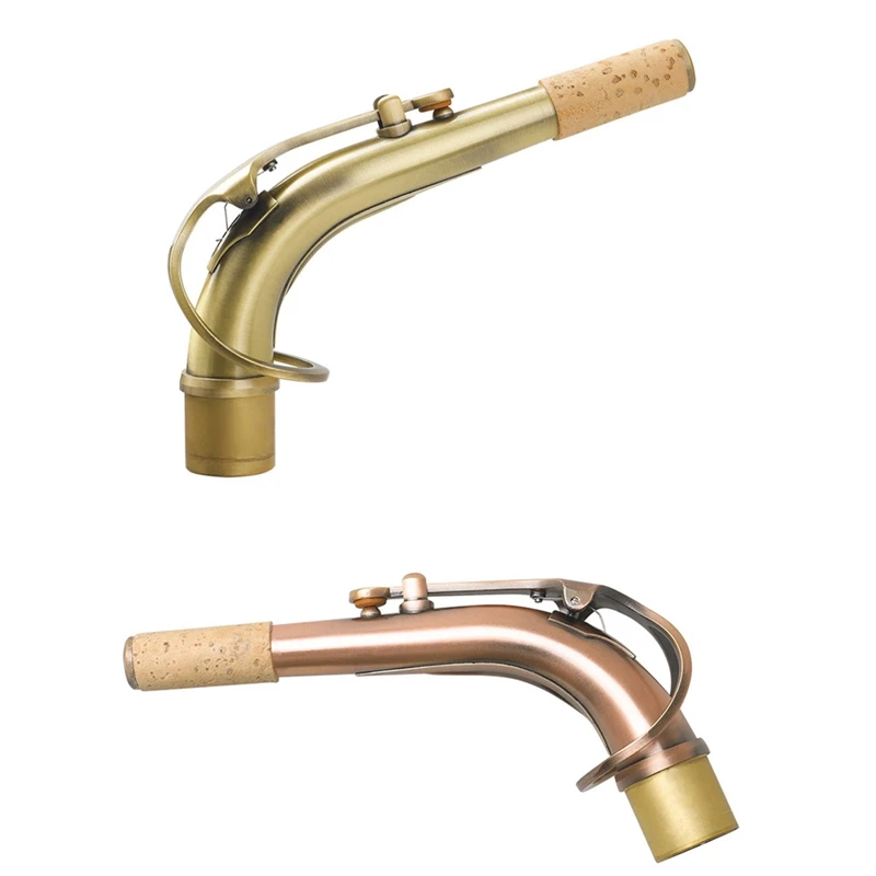 ABJX New E Flat Alto Saxophone Bent Neck Brass Mouthpiece Bent Pipe Antique Saxophone Neck Instrument Accessories