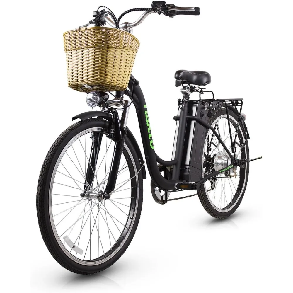 

Electric Bike for Adults Peak 500W Electric Bicycle with Basket Up to 24MPH 48 Miles City Commuter Ebike UL Certified