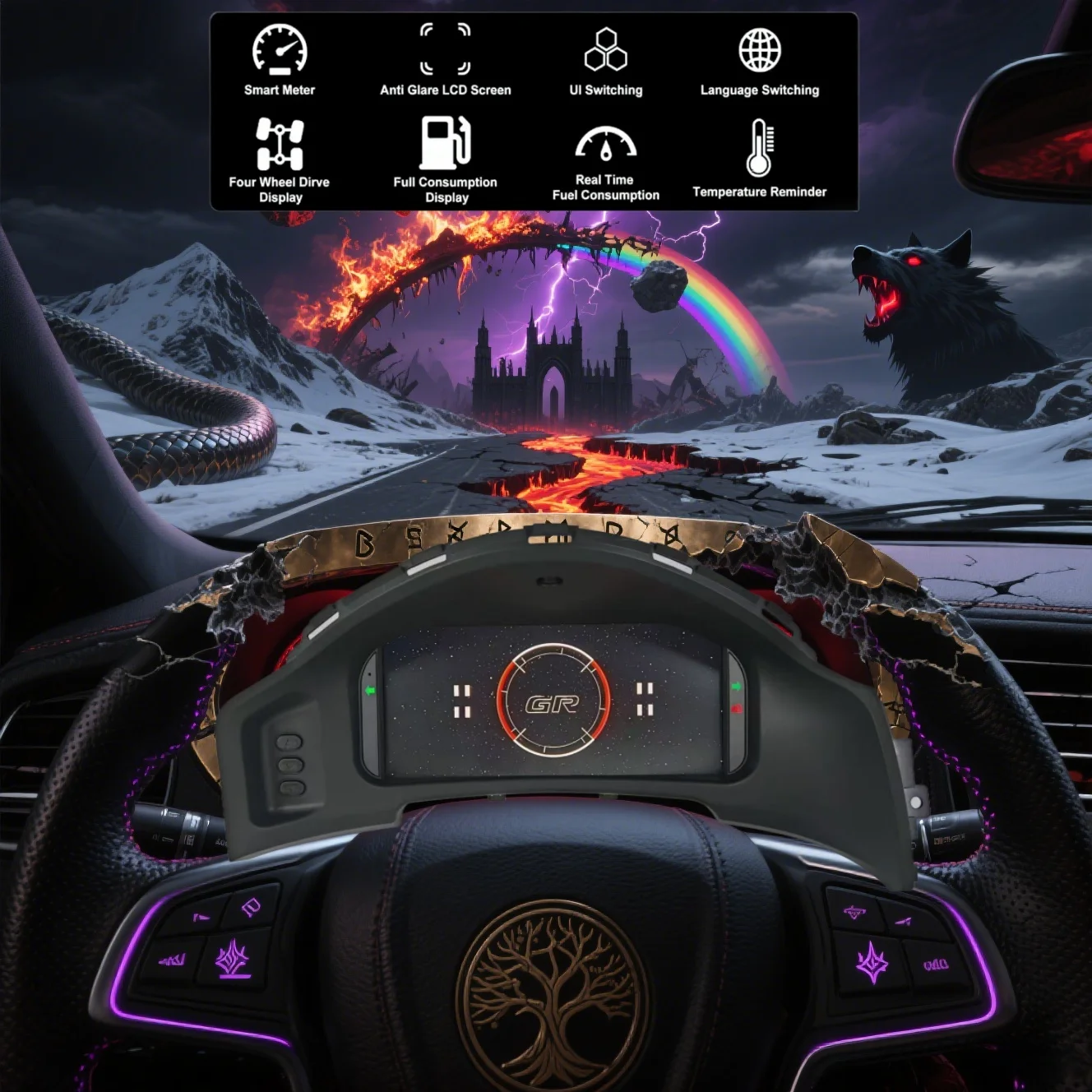 Grupo Digital de coche Android para Toyota 86 Subaru BRZ 2013-2019 Panel de instrumentos velocímetro tablero odómetro cabina de pilotaje VIrtrual 1