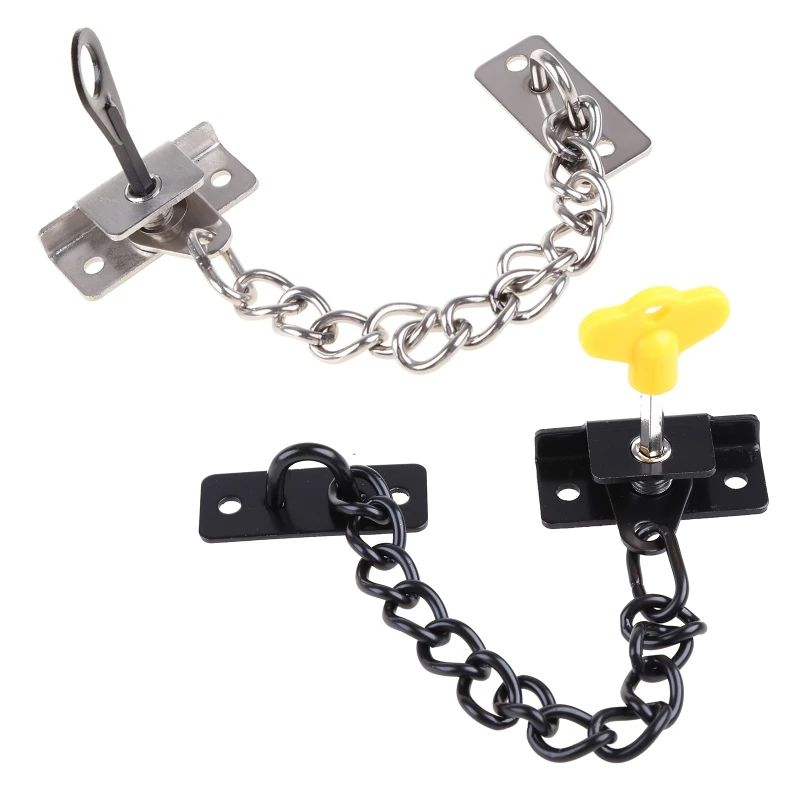 Window Lock Stainless Steel Chain Sliding Limiter Stop Door Restrictor