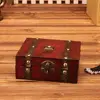 Delicate Wood Treasure Chest Large Capacity with Lock Storage Box Antique Style Ring 3