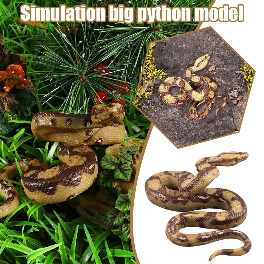 Realistic Fake Snake Toy Rubber Gag Toys Python Snake Action Figure for Halloween Prank Props High Simulation Model