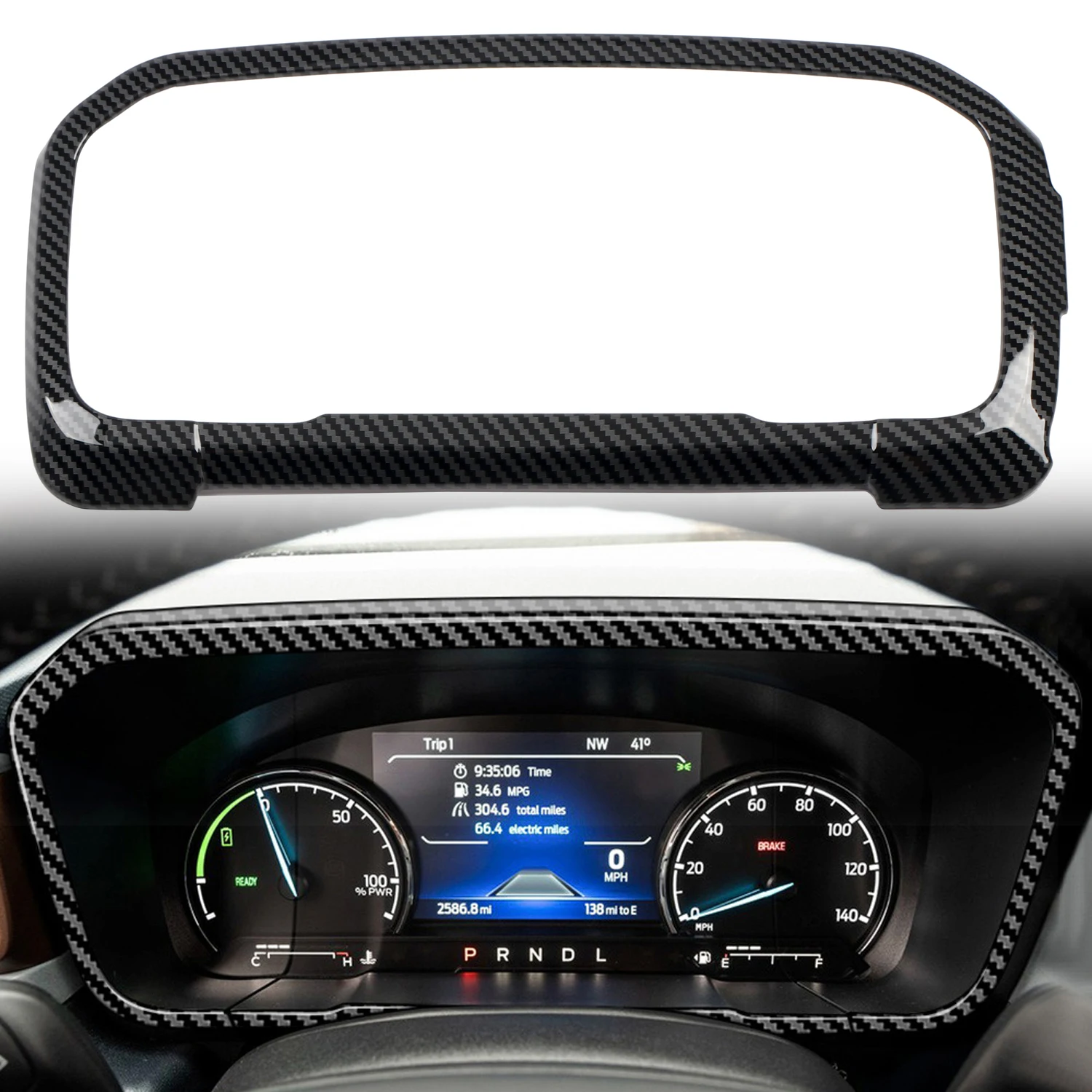 

Подходит для Ford Maverick 2021 2022, автомобильные аксессуары, АБС-пластик, карбоновая панель приборной панели, крышка приборной панели, отделка, 1 шт.