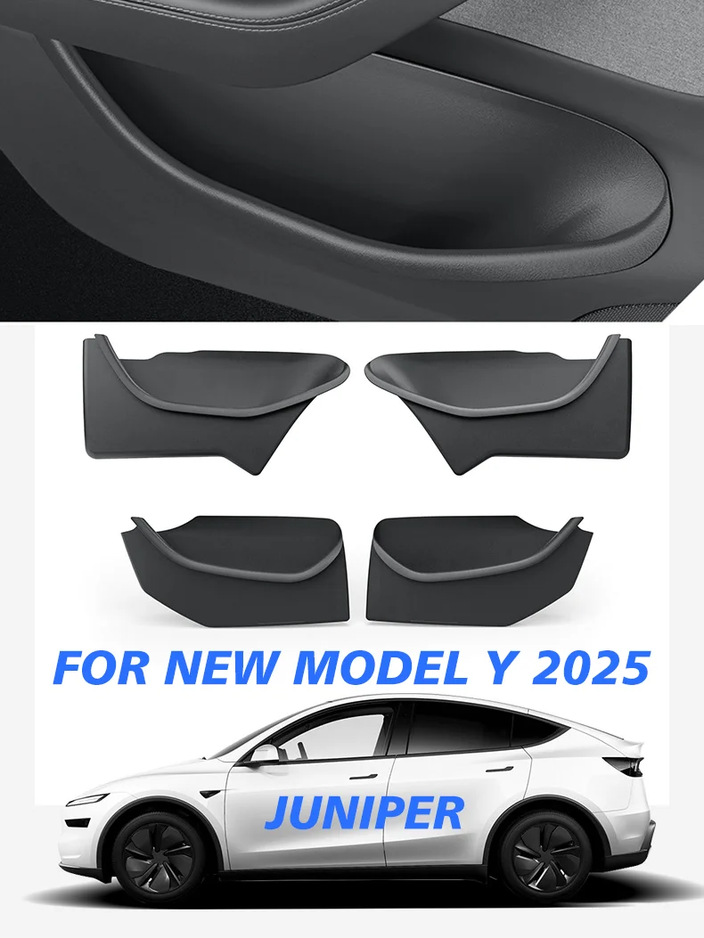 4 Pcs For Tesla Model Y Juniper 2025 Launch Door Side Storage Box Full-Cover Fro