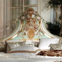Lits de chambre à coucher pour adultes européens, taille Queen, style français moderne, double, luxe royal, lit rond victorien, ensemble complet de meubles italiens 5
