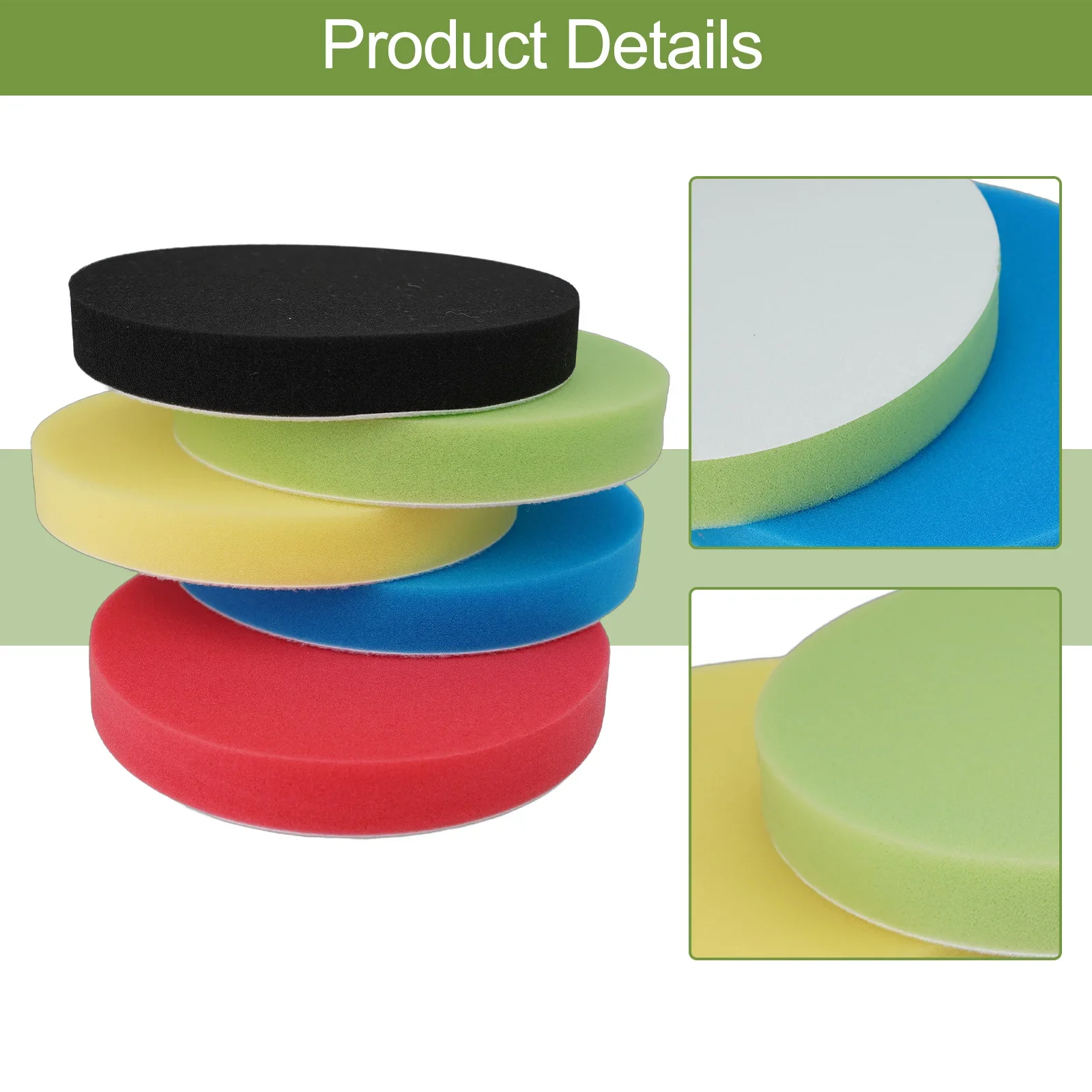 5pcs 7 Inches 180mm Car Round Flat Polishing Wheel Foam ing Sanding Pad Disc Sponge Grinding Pads Polisher For Rotary Tool