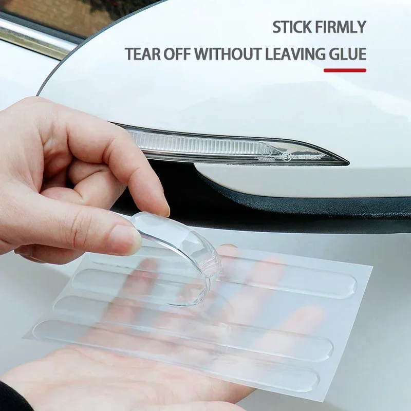 Car Door Edge Transparent Anti Scratch Protection Strips Bumper Scuff Plate Bar Rearview Mirror Anti-collision Protector Sticker 4
