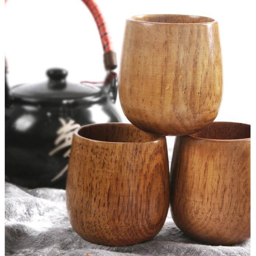 1 pc Nordic pot cup, Wooden Cup, creative wooden cup, solid wood anti-hot tea manufacturers