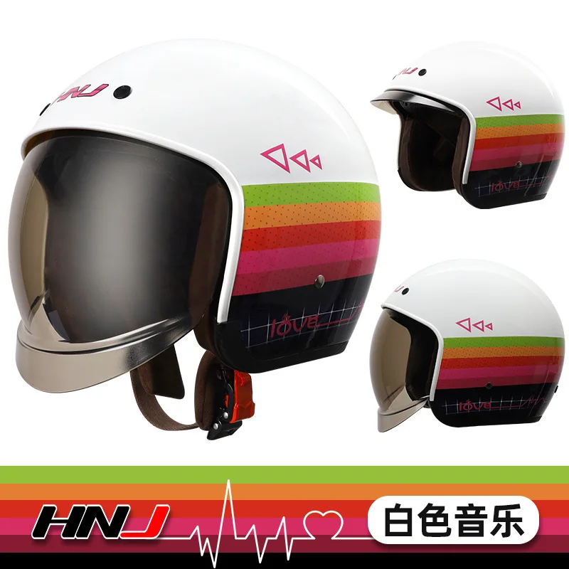 

HNJ 603 Casco Moto Retro Helmet Motorcycle Motorcross Helmet Pedals Helmet Race Motorcycle Men Riding Half Face Helmet Scorpion