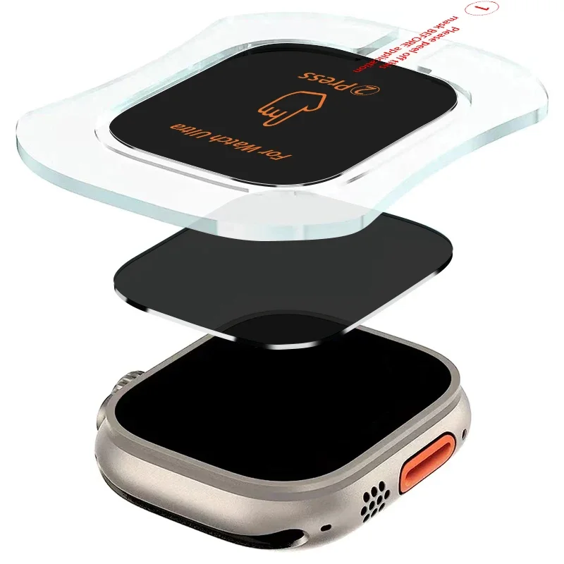 애플 워치용 프라이버시 강화 유리 필름, 정렬 도구 포함, 스크래치 방지 스크린 보호대, iWatch Ultra 49mm, 3-5PCs