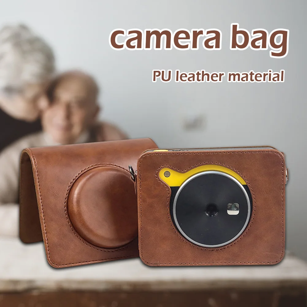 Instant Camera Bags PU Leather Instant Camera Storage Replacement Camera Case Pockets Protective Accessories for Kodak C300R