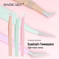 Wholesale Pink Color Anti-static Curved Lash Tweezers Application High Precision Durable Eyelashes Makeup Tools Easy to Operate 1