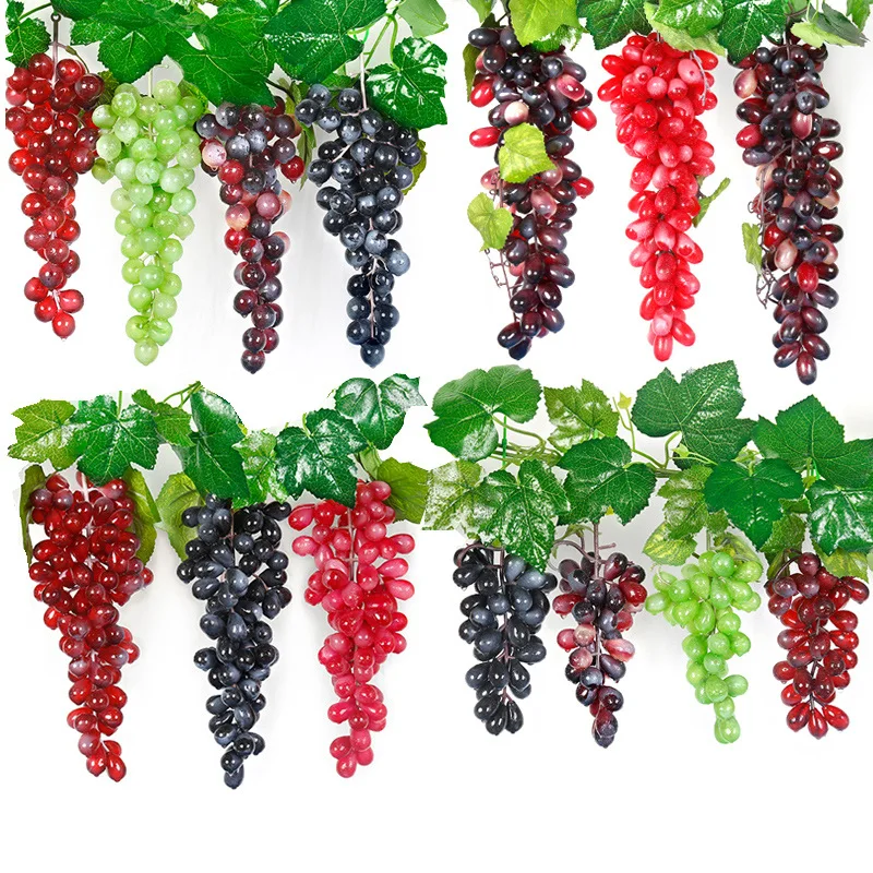 Artificial fruits and vegetables artificial grapes Hanging Artificial Grapes DIY Artificial Fruits Plastic Fake Fruit Home Garden Decoration Christmas Wedding Party Supplies